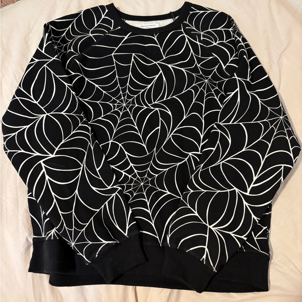 Halloween black and white web sweatshirt
